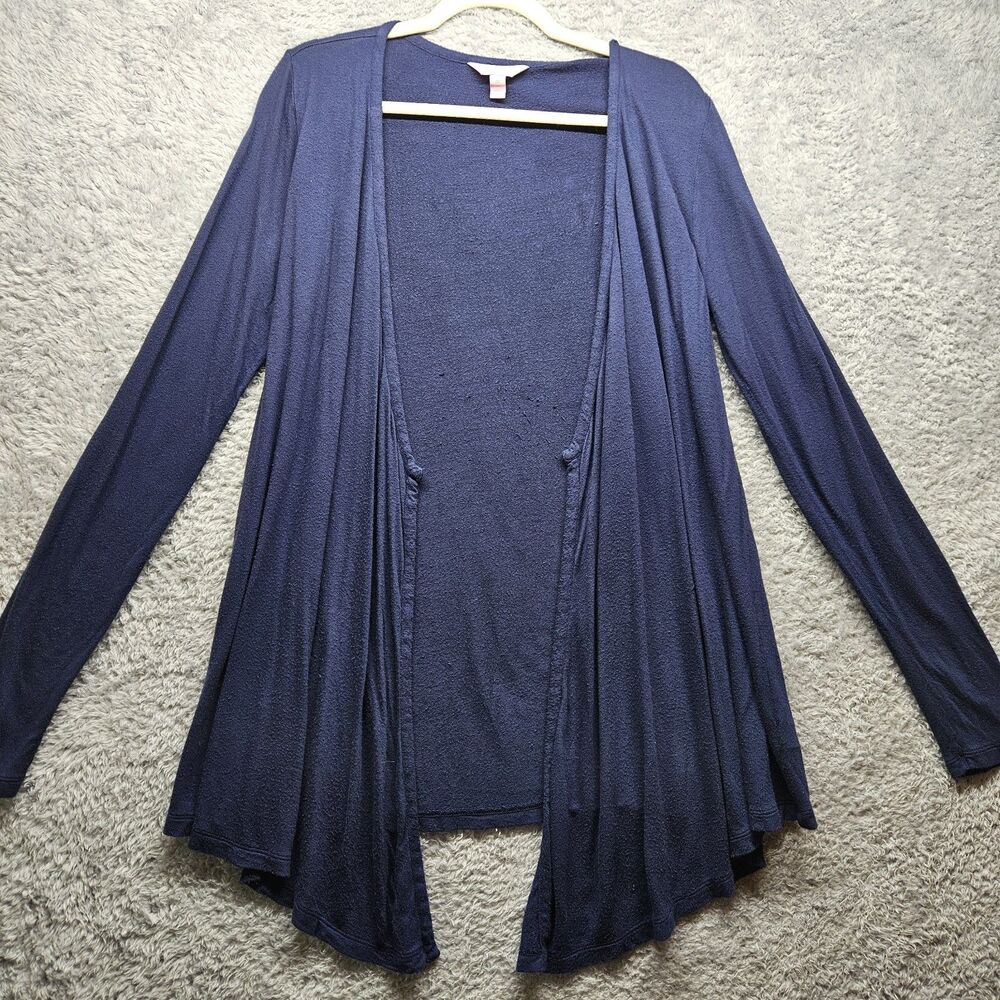 Lilly Pulitzer Navy Blue Cardigan Sweater Size Medium Casual Solid Waterfall